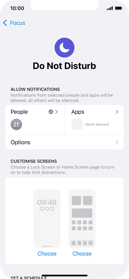 Press People and follow the instructions on the screen to select which contacts you would like to receive calls and notifications from when Do Not Disturb is turned on.