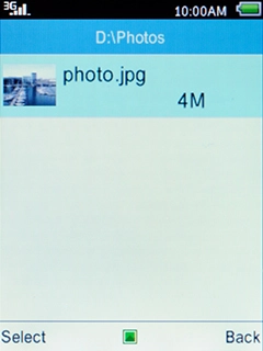 Select the required picture and press the Left selection key.