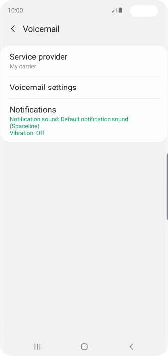 Press Voicemail settings.