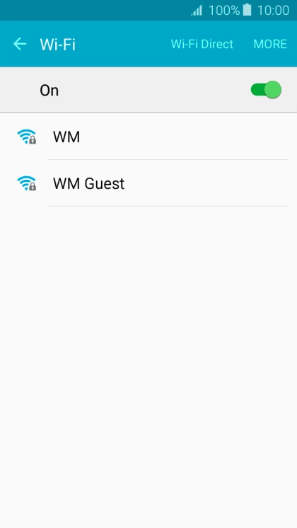 Press the required Wi-Fi network. Press the required Wi-Fi network.