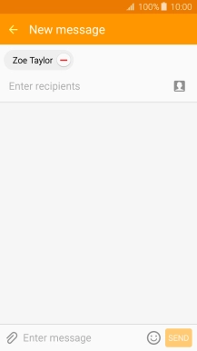 Press the text input field and write the text for your text message.