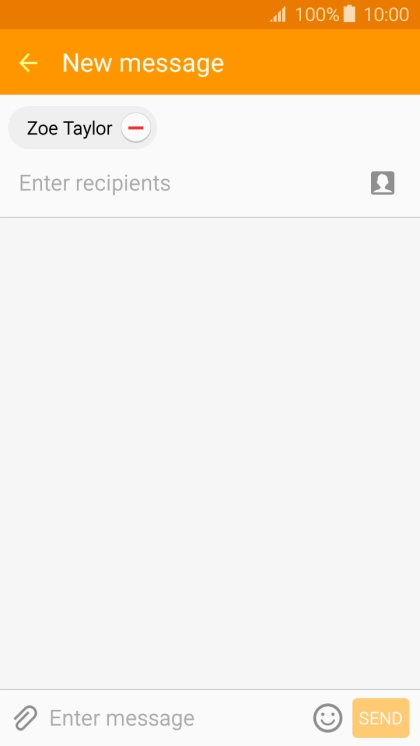 Press the text input field and write the text for your text message.