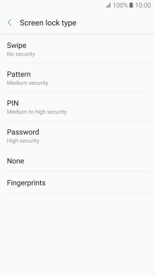 Press None and follow the instructions on the screen to turn off use of phone lock code.