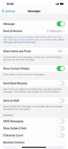 Press the indicator next to 