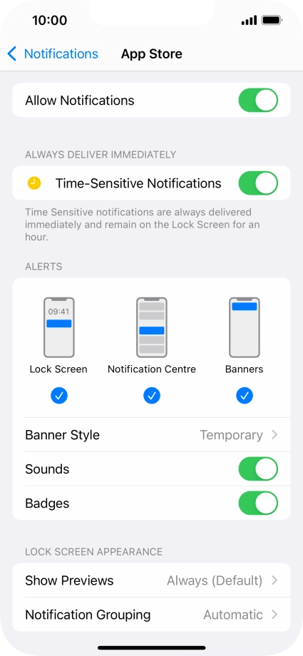 Press the indicator next to 