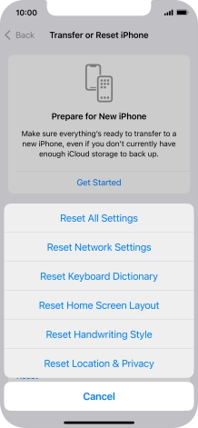 Press Reset All Settings.