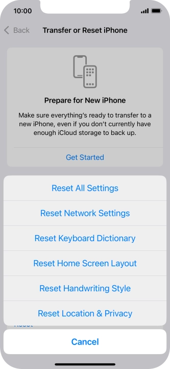 Press Reset All Settings.