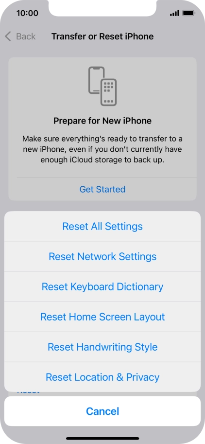 Press Reset All Settings.