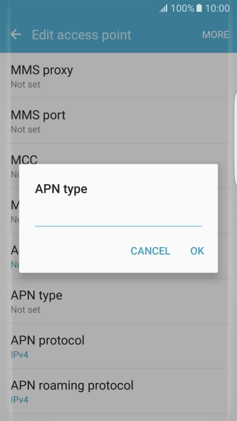 Key in default and press OK. Key in default and press OK.