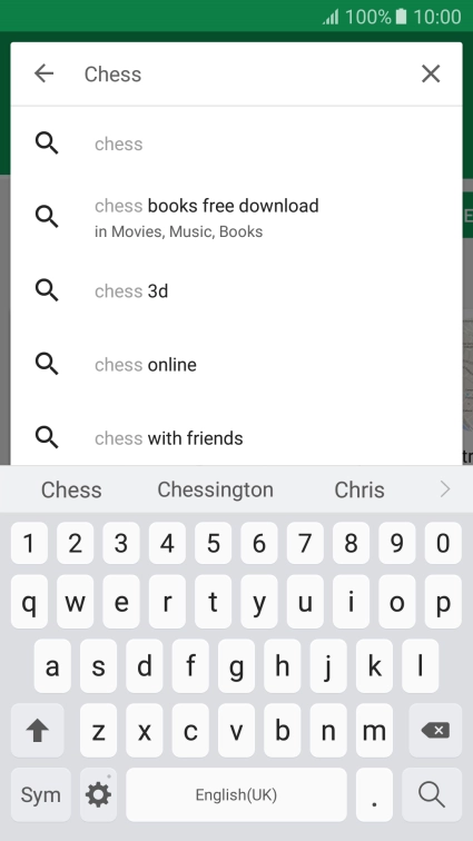 Key in the name or subject of the required app and press the search icon.