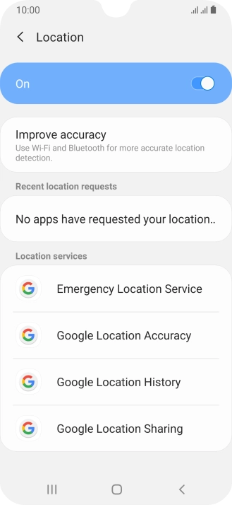 Press Google Location Accuracy.