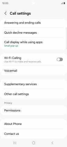 Press Supplementary services.