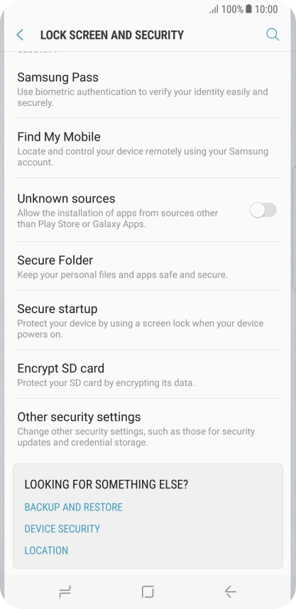 Press Other security settings. Press Other security settings.