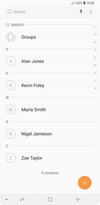 Press the new contact icon.