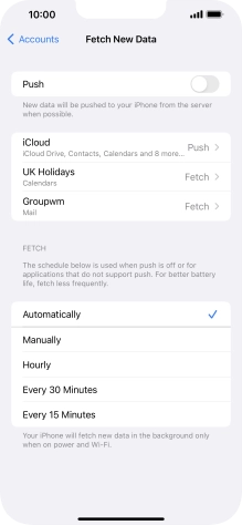 If you turn off the function, press the required setting.