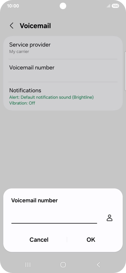 Key in (prefix) 5 (your phone number) and press OK.