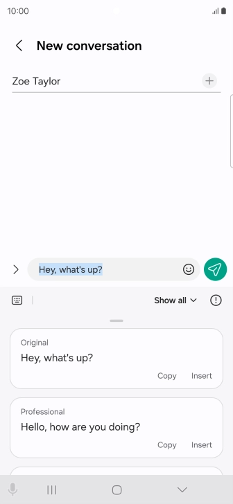 Press the drop down list.