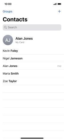 Press the new contact icon. Press the new contact icon.