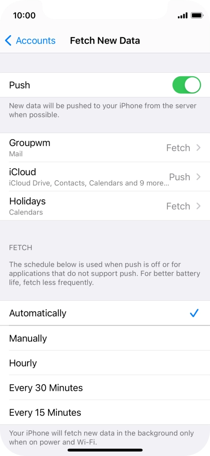 Press the indicator next to 