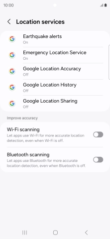 Press Google Location Accuracy.