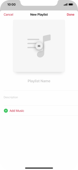 Press the text input field and key in a name for the playlist.