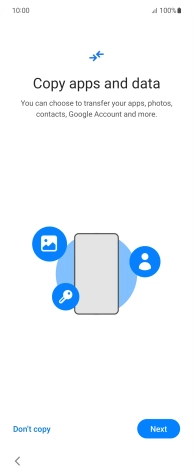 You can transfer the contents of another phone to your phone when it's activated for the first time and after a factory reset. When this screen is displayed, your phone is ready to transfer contents from another phone.