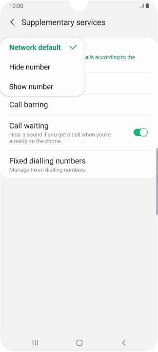 Press Show number to turn on caller identification.