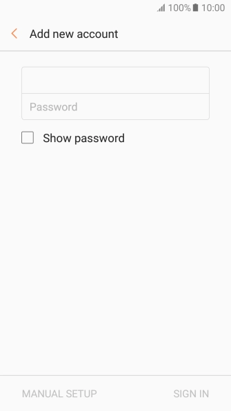 Press Password and key in the password for your email account.