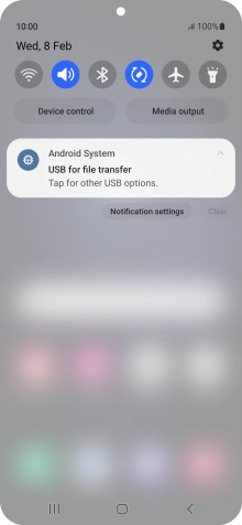 Press Tap for other USB options..