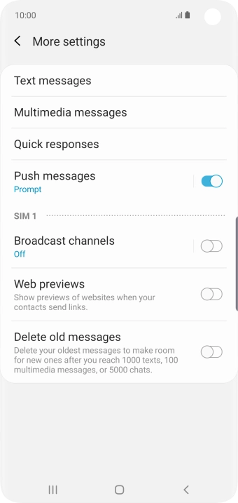 Press Text messages.