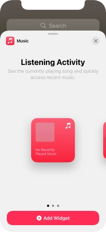 Slide your finger right or left on the screen to select the required widget size. Slide your finger right or left on the screen to select the required widget size.