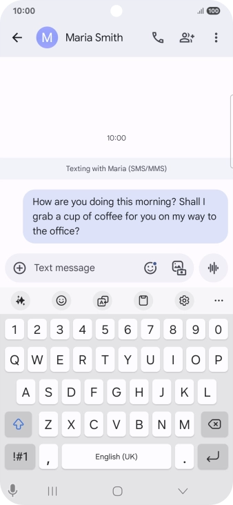 Start a conversation and press the AI icon.