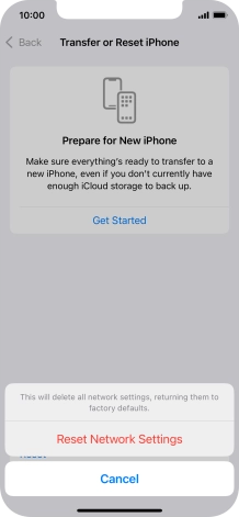 Press Reset Network Settings.
