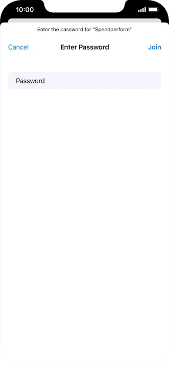 Key in the password for the Wi-Fi network and press Join.