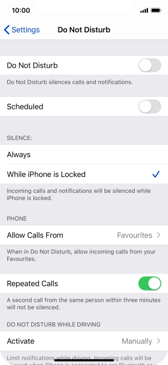 Press the indicator next to 