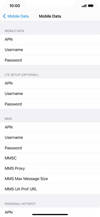 Press APN and key in live.vodafone.com.