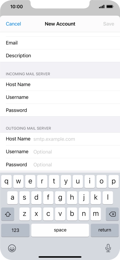 Press Host Name and key in mail.vodafone.ie.