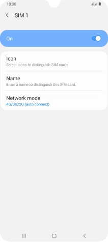 Press the indicator to turn use of the SIM on or off. Press the indicator to turn use of the SIM on or off.