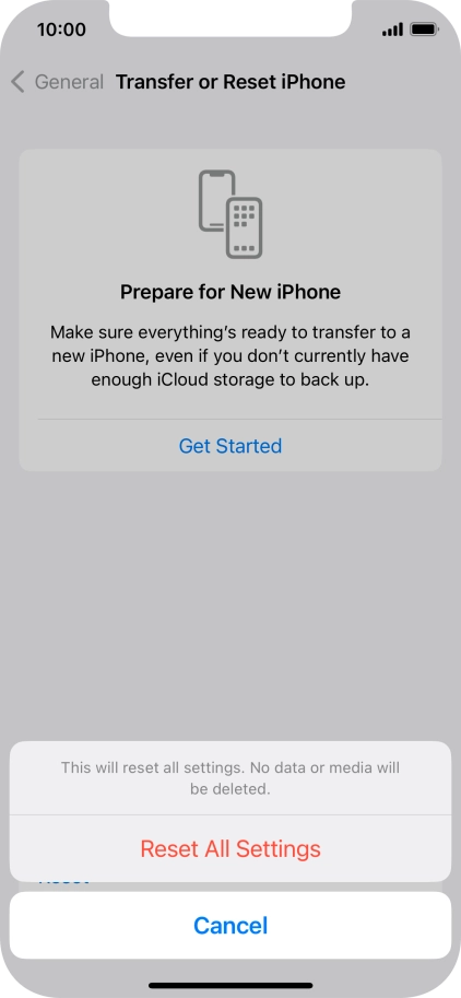 Press Reset All Settings.