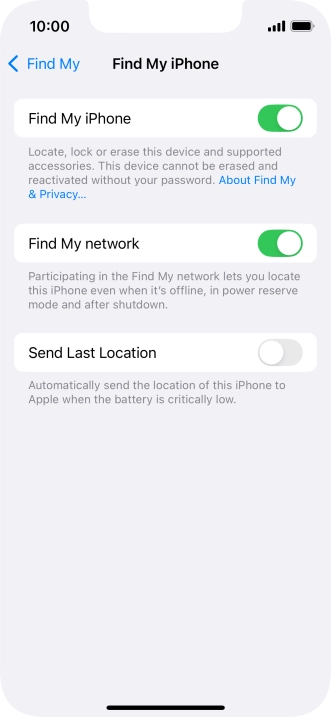 Press the indicator next to 