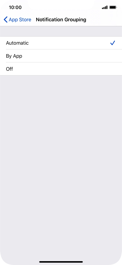 Press the required setting.