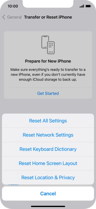 Press Reset All Settings.