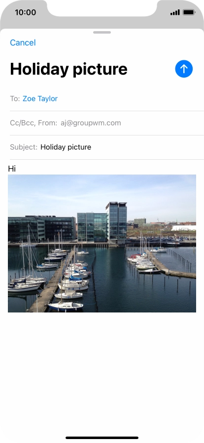Press the send icon.