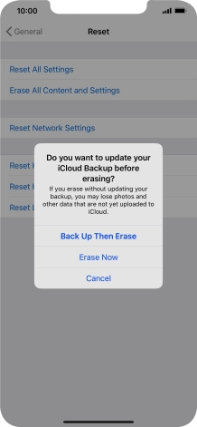 Press the required setting. Press the required setting.