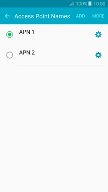 Press the field next to the data connection to activate it.