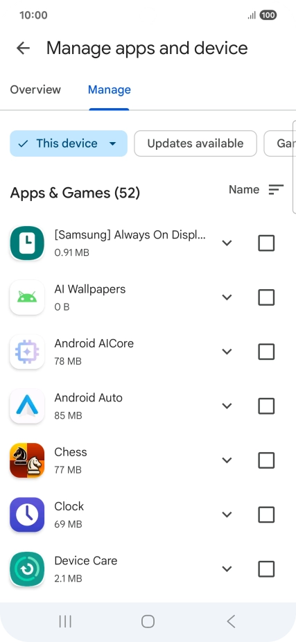 Press the required app.
