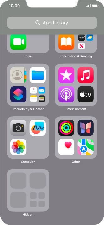 The app is now placed in the Hidden folder in the App Library.