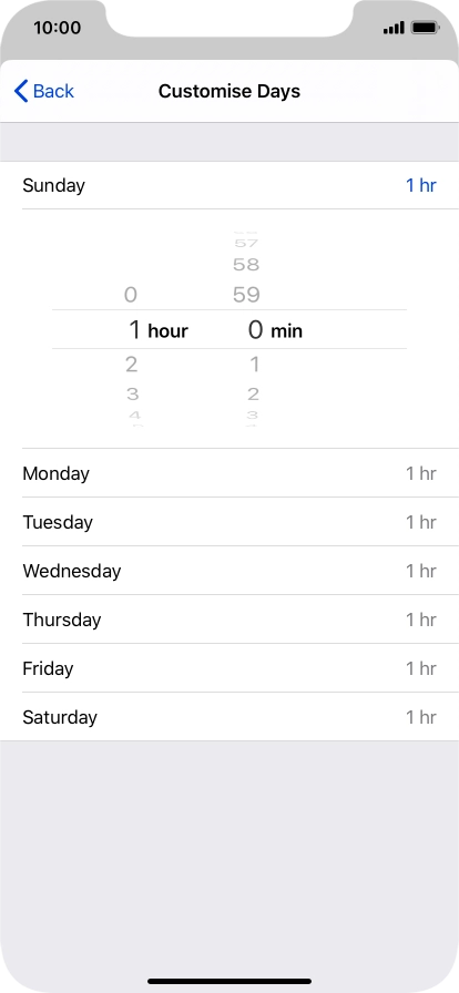 Select the required time limit.