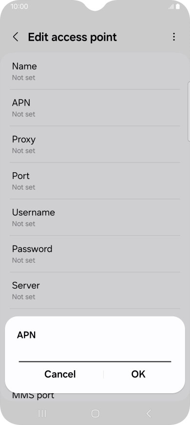Key in mms.vodafone.net and press OK.