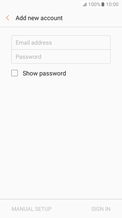 Press Email address and key in your email address. Press Email address and key in your email address.